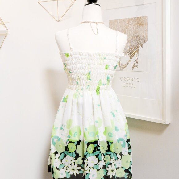 Green Floral White Babydoll Top 🪲 - Picture 4 of 6